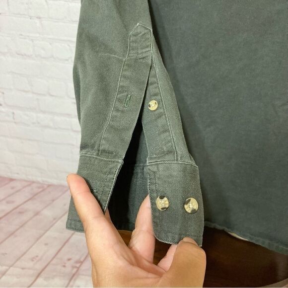 LEE green button down long sleeve shirt XL GUC - Picture 6 of 8